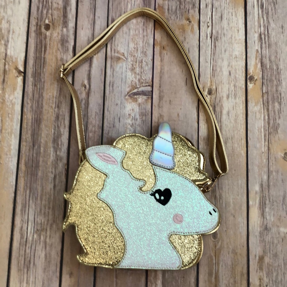 BRAND NEW Glittered Unicorn Purse - Gold